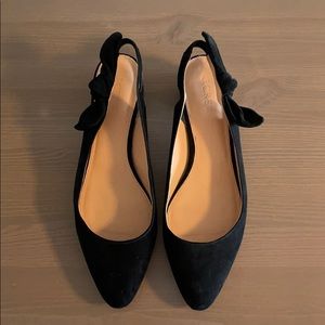 J. Crew low sling back suede heels, 9.5